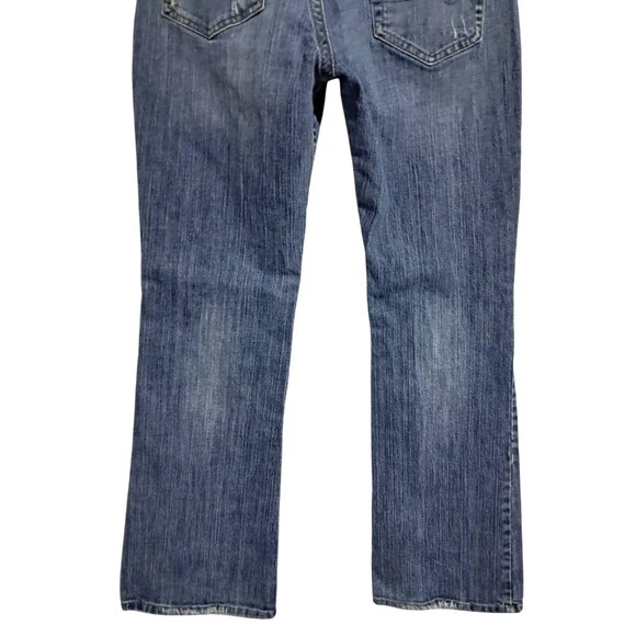 Y2K Maurices Morgan Distressed Bootcut Jeans Womens Size 11/12 Regular Blue Deni - Picture 9 of 11